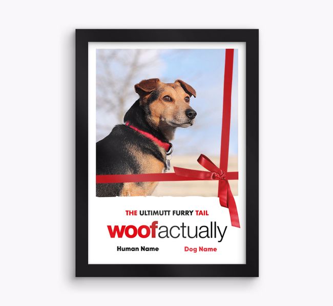 'Woof Actually' - {breedFullName} Photo Upload Framed Print 